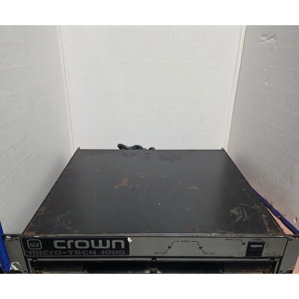 Crown Micro-Tech 1000 500-watt Stereo 800-watt Bridged Power Amplifier For Parts